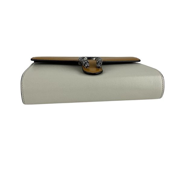 Gucci Women's Dionysus Chain Wallet & Crossbody Bag Leather Yellow/Off White - Picture 7 of 12